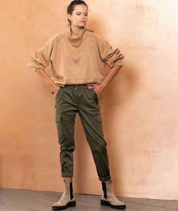 Spodnie cargo damskie styl militarny