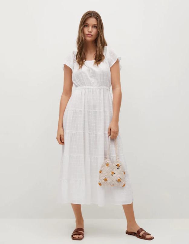 biała sukienka stylizacje z torebką