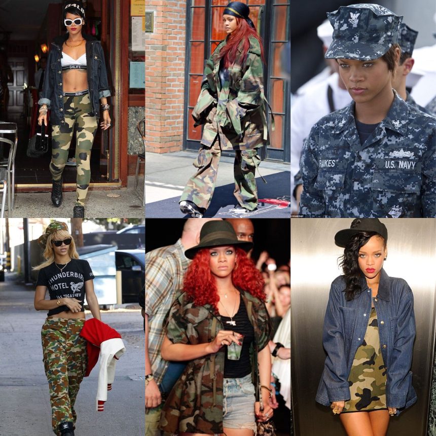 Rihanna w stylu military