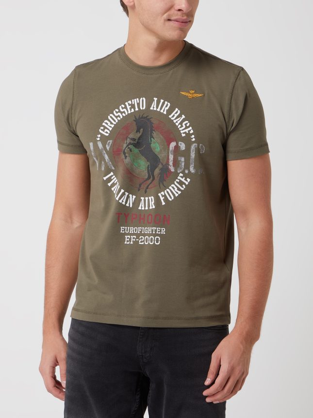 T-shirt z nadrukiem wojskowym męski