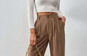 co pasuje do brązowych spodni damskich stylizacje
