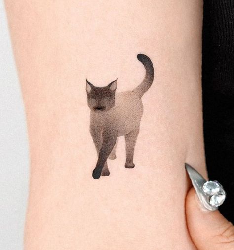 Abstrakcyjne tatuaże z kotem