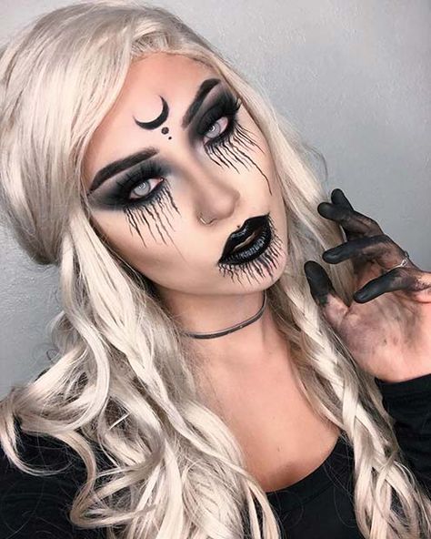 Makijaż na Halloween czarownica