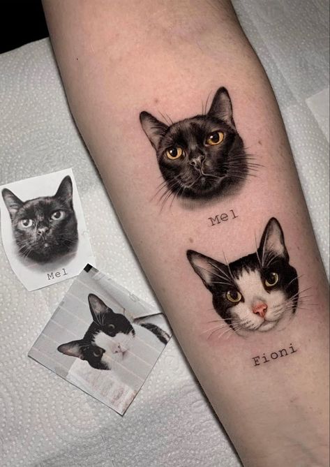Realistyczne tatuaże z kotami