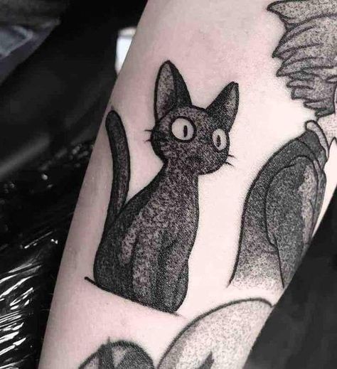 Tatuaż kreskówkowy z kotem