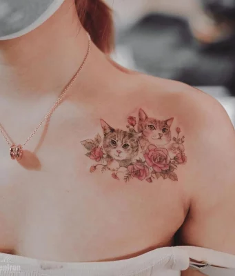 Tatuaż z kotem - 50 najciekawszych pomysłów