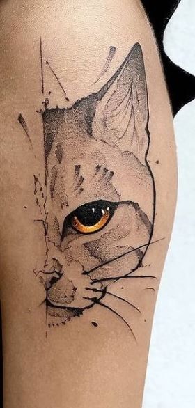 Tatuaż z okiem kota