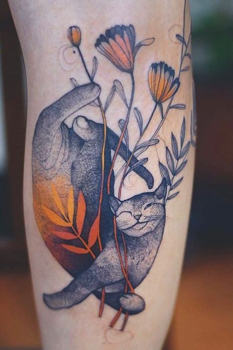 kot tatuaż