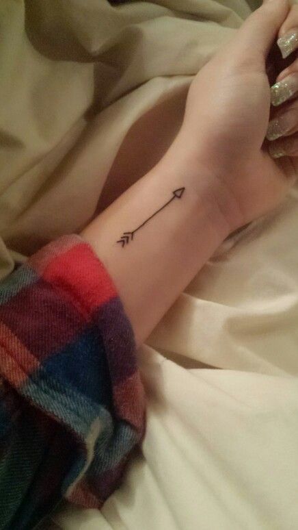 minimalistyczny tatuaż na nadgarstek strzała