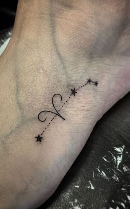 znak zodiaku baran tatuaż na nadgarstek