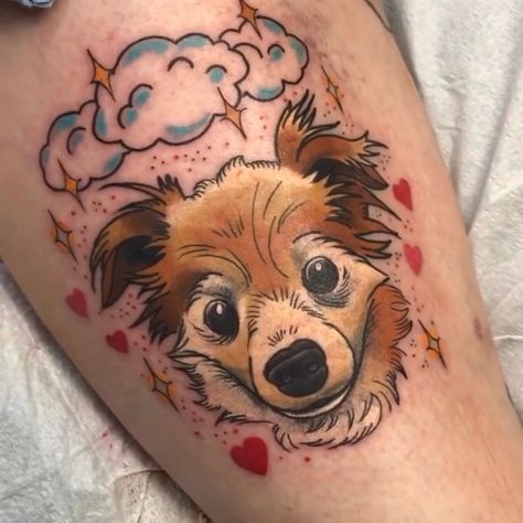 Kreskówkowe tatuaże z psem duży