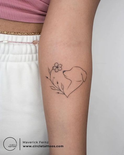 Minimalistyczne tatuaże z psem seduszko