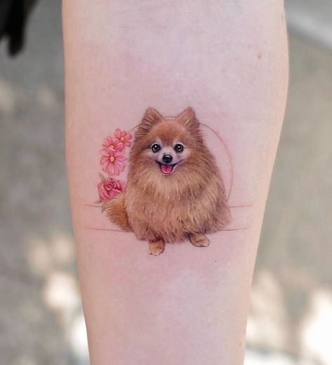 Realistyczne tatuaże z psem kolorowe