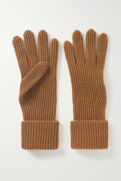 Rękawiczki wełniane damskie zimowe brązwoe
