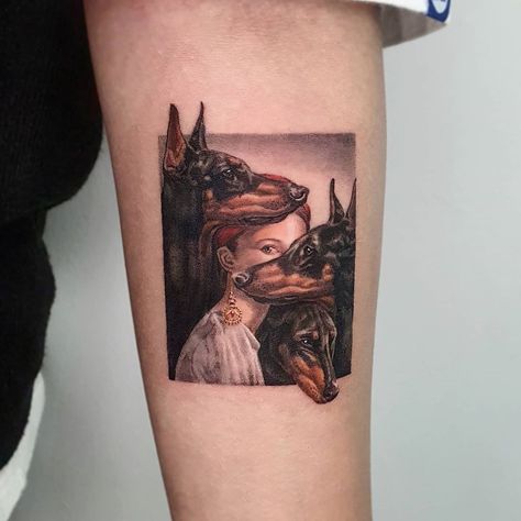 Tatuaż z psem portret