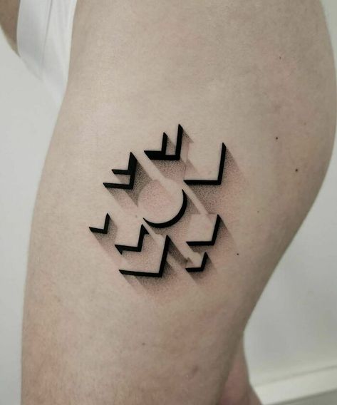 delikatny geometryczny tatuaż damski