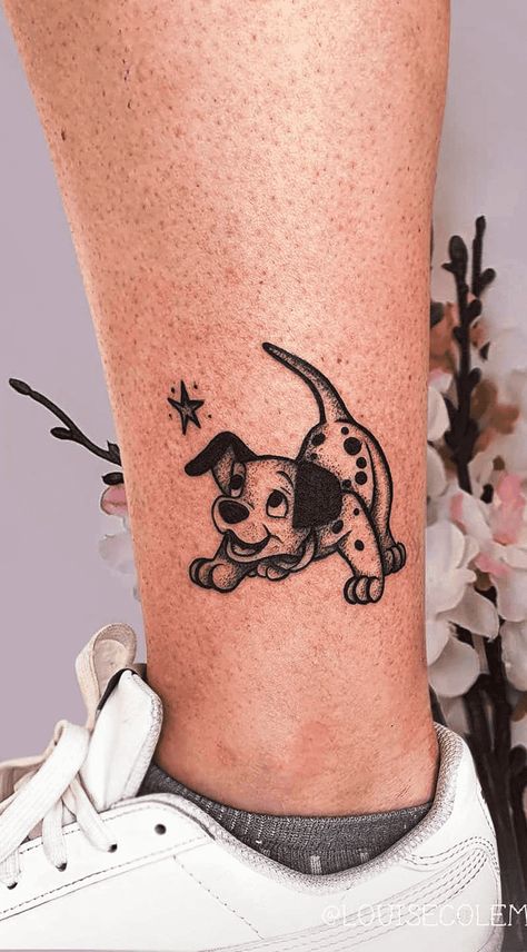 kreskówkowe tatuaże z psem