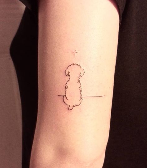 minimalistyczne tatuaże z psem