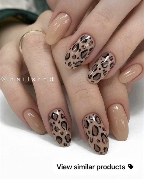 paznokcie hybrydowe leopardowe