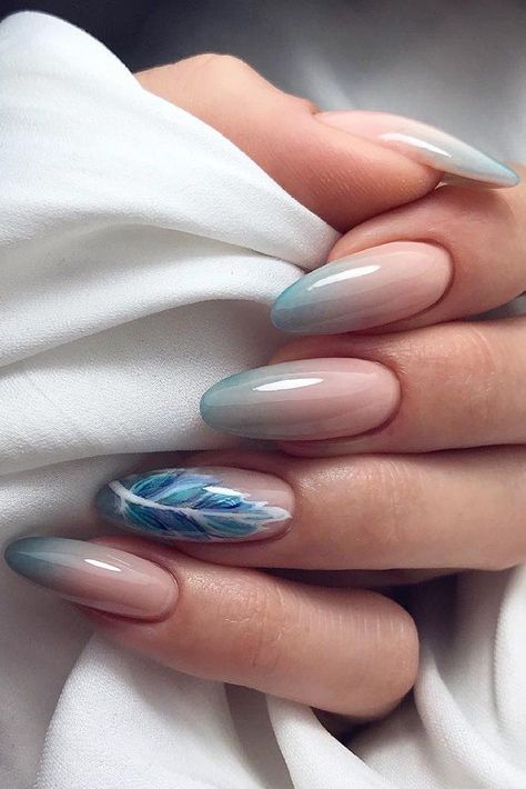 Ombre manicure wzory na 2024 niebieskie
