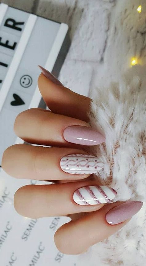 manicure pastelowy na zimę