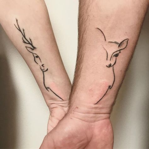 Tatuaże dla par jelenie