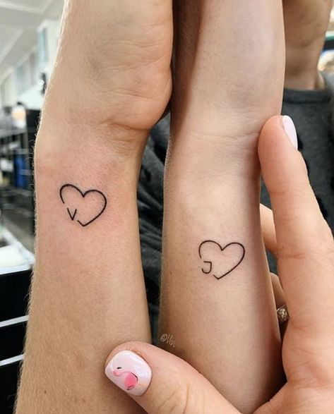 Tatuaże dla par serduszka