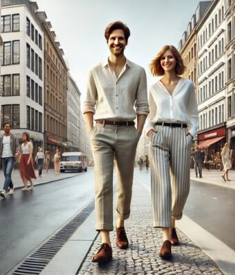 buty damskie i męskie do lnianych spodni
